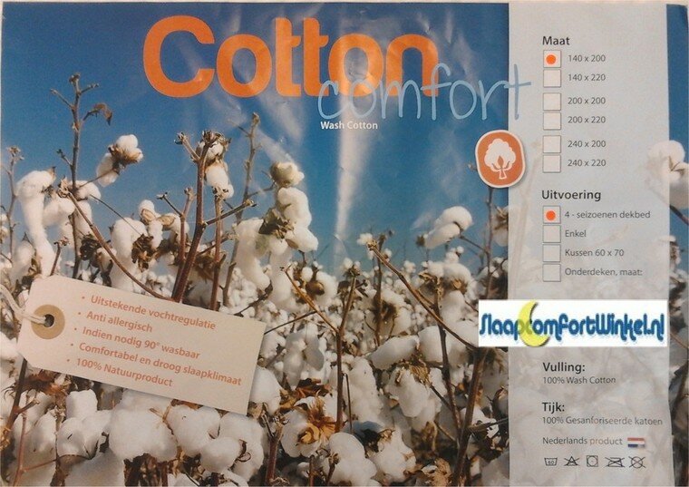 Cotton Comfort katoenen 4-seizoenen dekbed